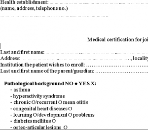 Medical certification for joining the community